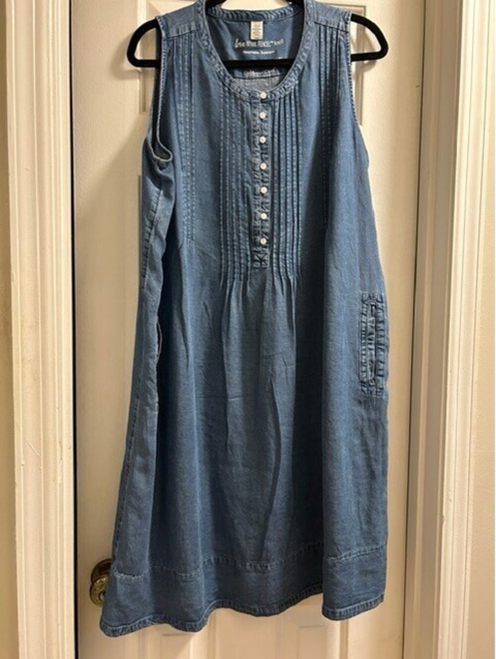 Coldwater Creek Sleeveless Denim Dress with TENCEL Fabric Size L